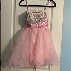 Pink Sequin Short Cocktail Dress